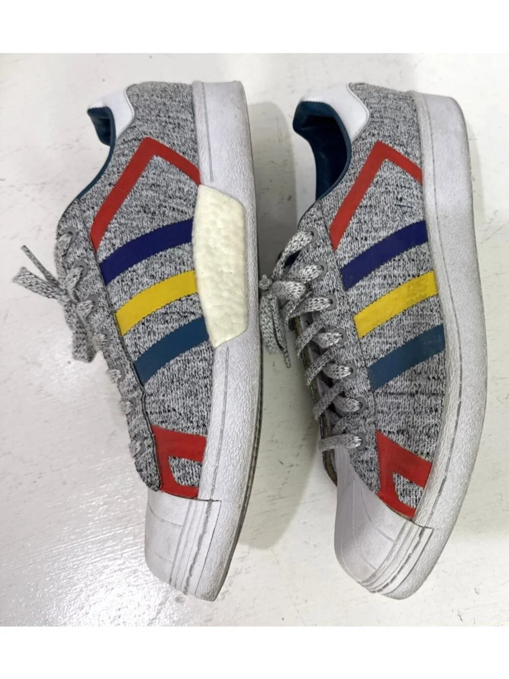 Adidas White Mountaineering x Superstar “Light Grey” Low Cut Sneakers Mens Sz 13